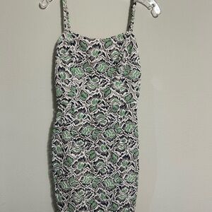 French Connection Green Sheath Mini Dress Spaghetti Strap